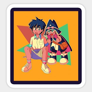 vaporwave anime aesthetic magical taruruuto kun Sticker